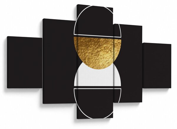 Obraz - Abstrakcja złoto i czerń N⁰2 (125x70 cm)