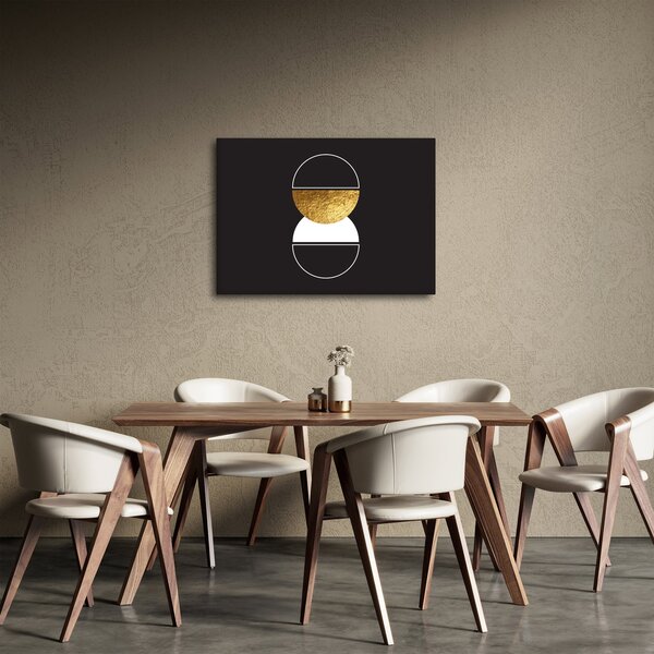 Obraz - Abstrakcja złoto i czerń N⁰2 (70x50 cm)