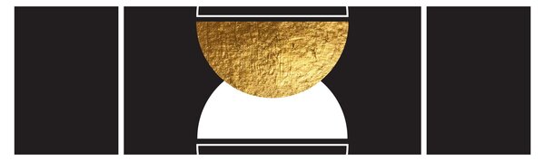 Obraz - Abstrakcja złoto i czerń N⁰2 (170x50 cm)