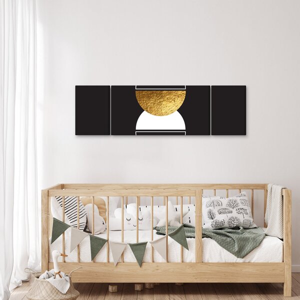 Obraz - Abstrakcja złoto i czerń N⁰2 (170x50 cm)