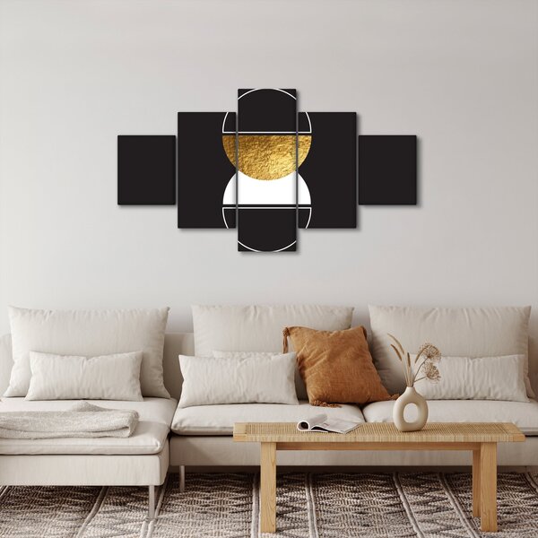 Obraz - Abstrakcja złoto i czerń N⁰2 (125x70 cm)