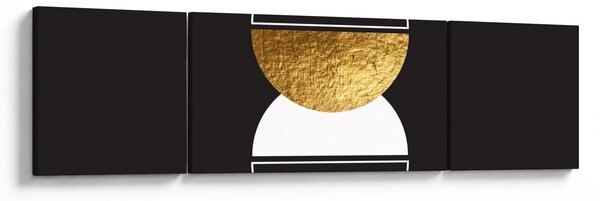 Obraz - Abstrakcja złoto i czerń N⁰2 (170x50 cm)