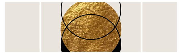 Obraz - Abstrakcja złoto-biała N⁰2 (170x50 cm)
