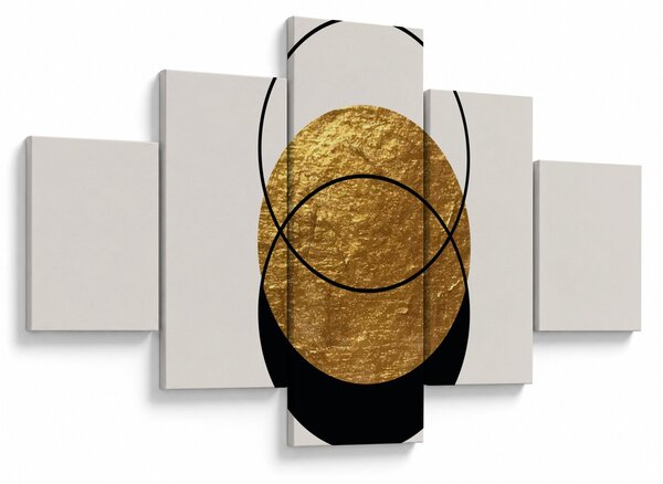 Obraz - Abstrakcja złoto-biała N⁰2 (125x70 cm)