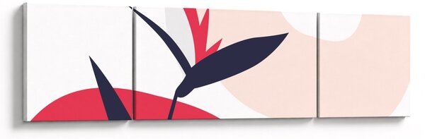 Obraz - Różowa abstrakcja kwiatowa N⁰1 (170x50 cm)