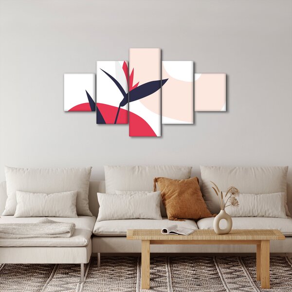 Obraz - Różowa abstrakcja kwiatowa N⁰1 (125x70 cm)