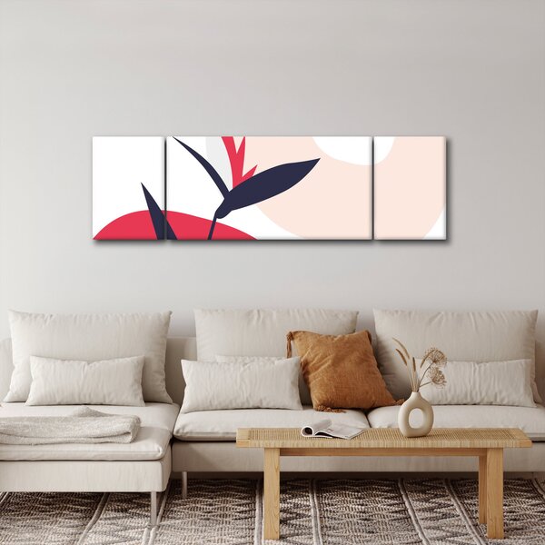 Obraz - Różowa abstrakcja kwiatowa N⁰1 (170x50 cm)