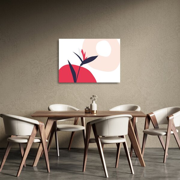 Obraz na szkle - Różowa abstrakcja kwiatowa N⁰1 (70x50 cm)