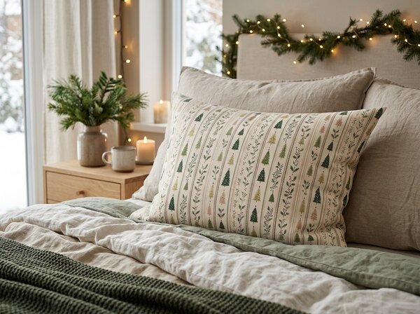 Bawełniana poszewka na poduszkę HOLLY PINES 50x70 cm, kolorowa