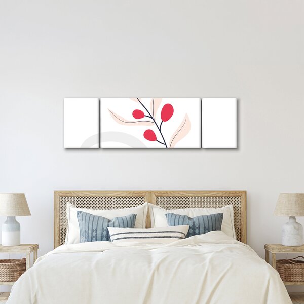 Obraz - Różowa abstrakcja kwiatowa N⁰3 (170x50 cm)