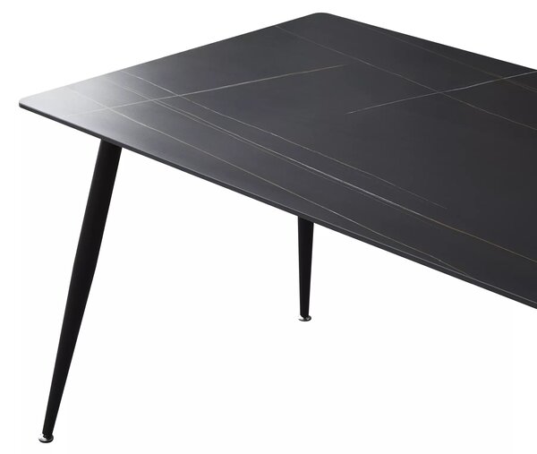 Stół jadalniany RION 130x70 cm z ceramicznym blatem, czarny marmur