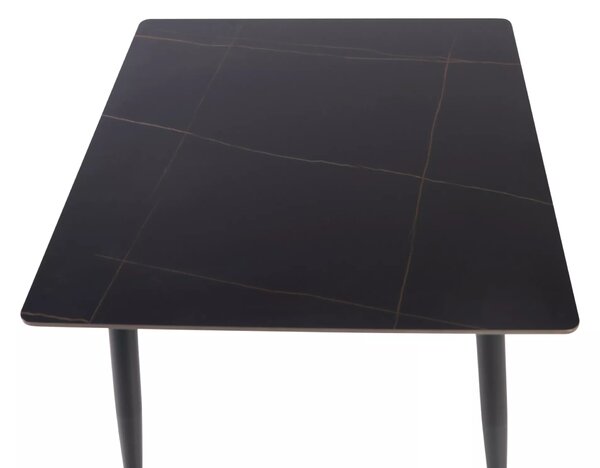 Stół jadalniany RION 130x70 cm z ceramicznym blatem, czarny marmur