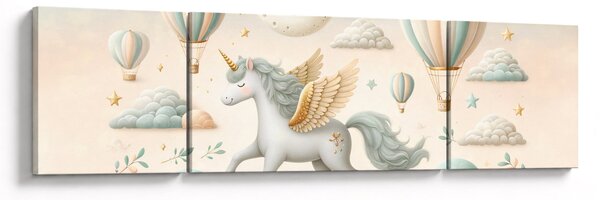 Obraz - Szczęśliwy jednorożec (170x50 cm)