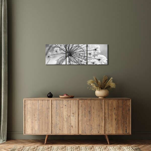Obraz - Kwiat w zimie (z zegarem) (90x30 cm)