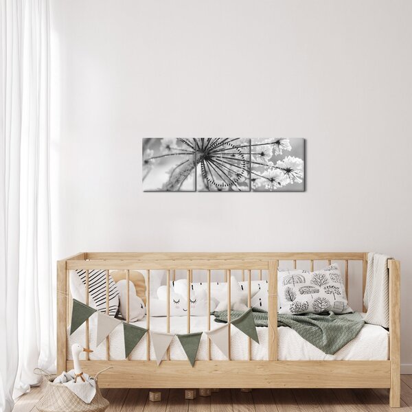Obraz - Kwiat w zimie (z zegarem) (90x30 cm)