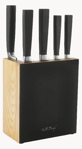 Komplet noży w bloku Fino Black, 5 elem