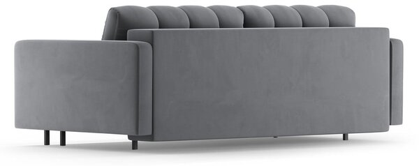 Jasnoszara aksamitna rozkładana sofa ze schowkiem 222 cm Bali – Cosmopolitan Design