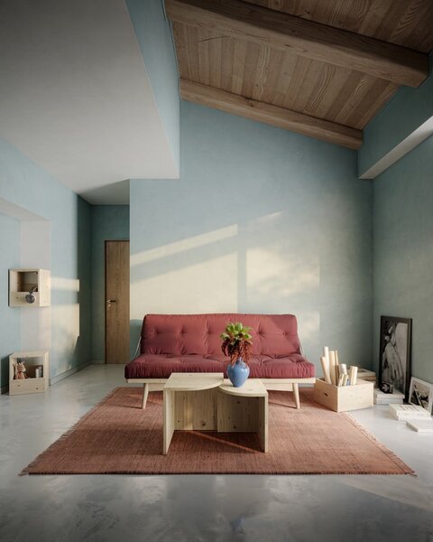 Sofa rozkładana ze sztruksową tapicerką Karup Design Folk Raw/Charcoal