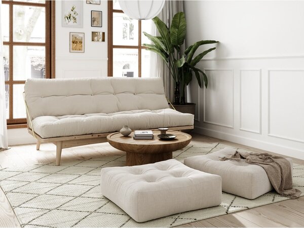 Sofa rozkładana ze sztruksową tapicerką Karup Design Folk Raw/Natural