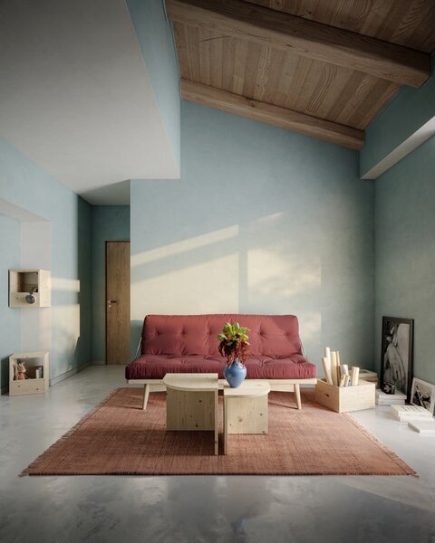 Sofa rozkładana ze sztruksową tapicerką Karup Design Folk Raw/Natural