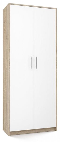 Szafa na ubrania z półkami regał dąb sonoma/biały | Umeblowana.com