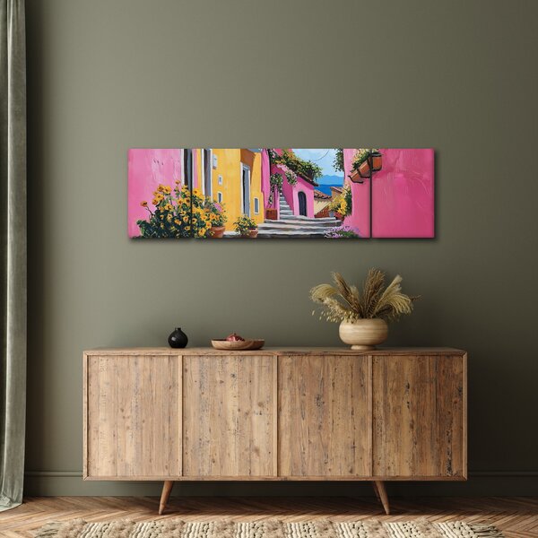 Obraz - Różowa uliczka (170x50 cm)