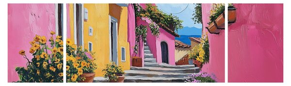 Obraz - Różowa uliczka (170x50 cm)