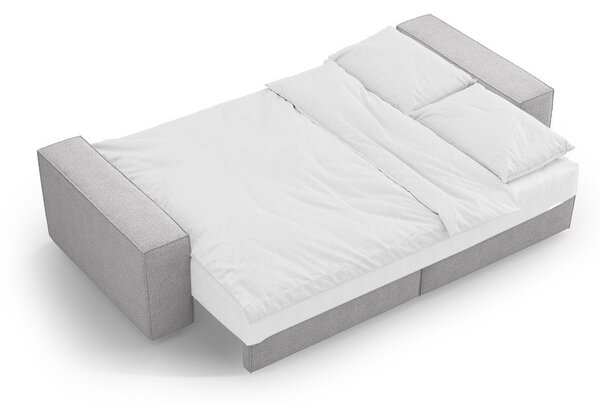 Jasnoszara rozkładana sofa z materiału bouclé 247 cm Jodie – Micadoni Home