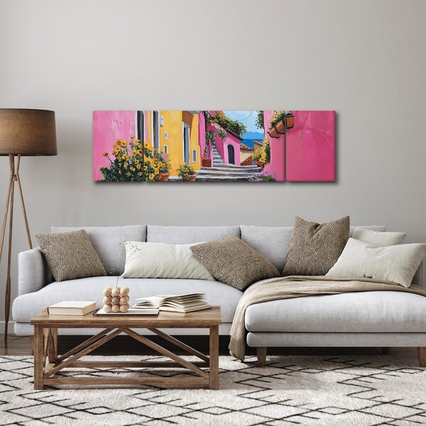 Obraz - Różowa uliczka (170x50 cm)