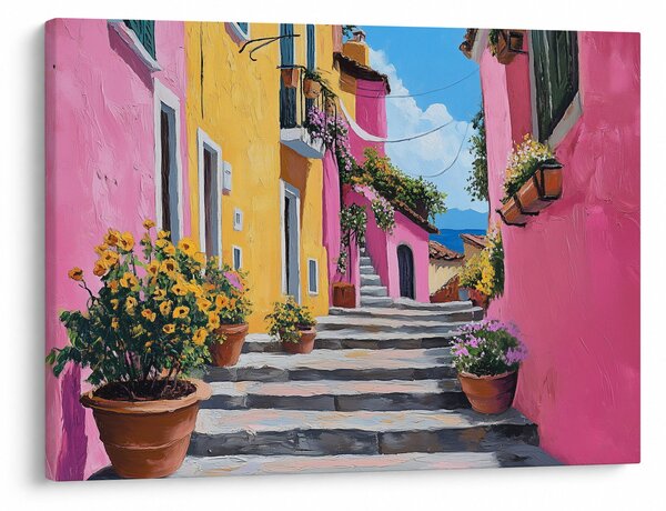 Obraz - Różowa uliczka (70x50 cm)