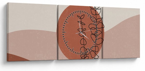 Obraz - Boho leaves N⁰1 (z zegarem) (90x30 cm)