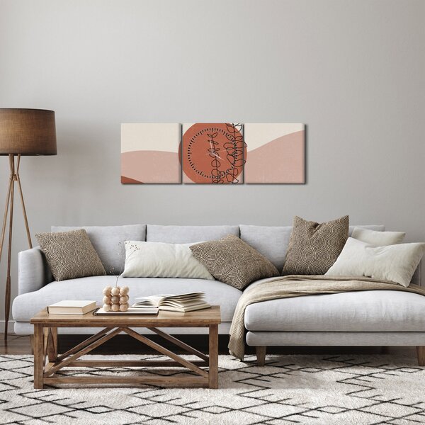 Obraz - Boho leaves N⁰1 (z zegarem) (90x30 cm)