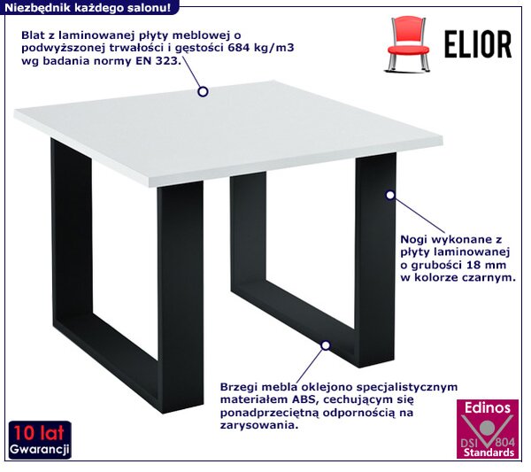 Minimalistyczny stolik kawowy biały N7-B60