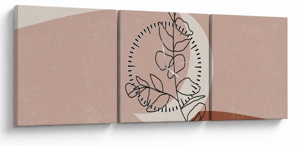 Obraz - Boho leaves N⁰2 (z zegarem) (90x30 cm)