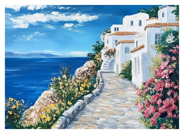 Obraz na szkle - Uliczka nad morzem (70x50 cm)