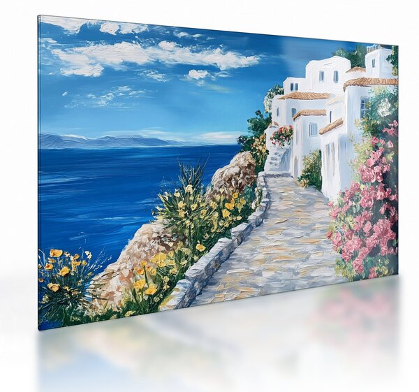 Obraz na szkle - Uliczka nad morzem (70x50 cm)