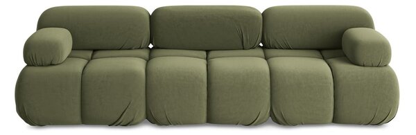 Jasnozielona aksamitna sofa modułowa 285 cm Lokua – Makamii
