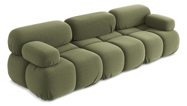 Jasnozielona aksamitna sofa modułowa 285 cm Lokua – Makamii