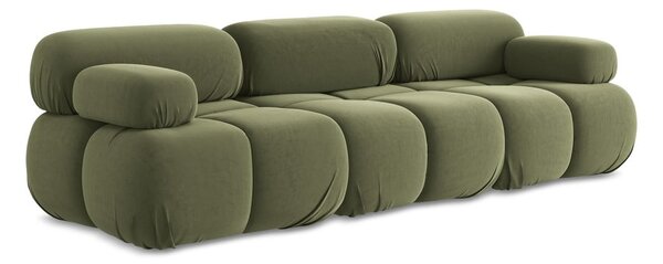 Jasnozielona aksamitna sofa modułowa 285 cm Lokua – Makamii