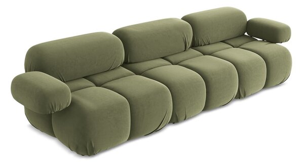Jasnozielona aksamitna sofa modułowa 285 cm Lokua – Makamii