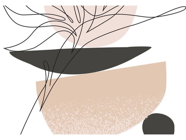 Obraz - Line art flowers N⁰1 (170x50 cm)