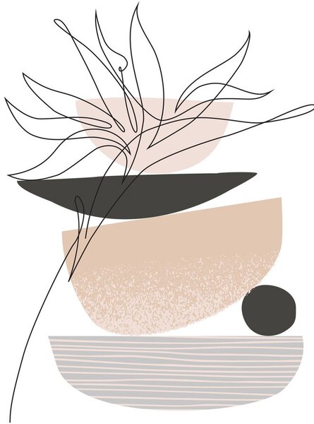 Obraz - Line art flowers N⁰1 (70x50 cm)
