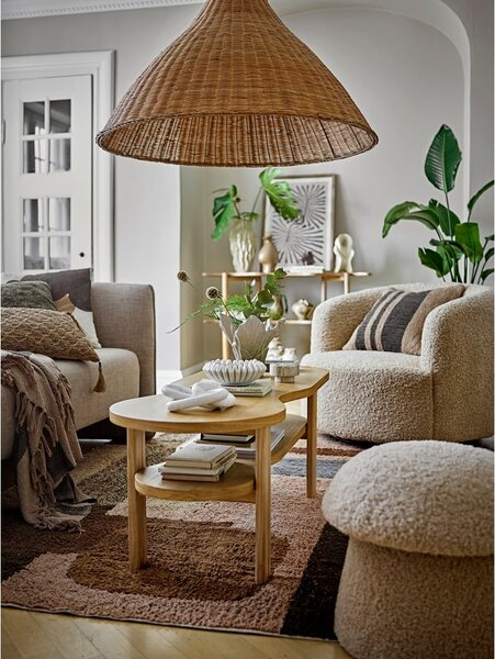 Beżowy puf z materiału bouclé Bocca – Bloomingville