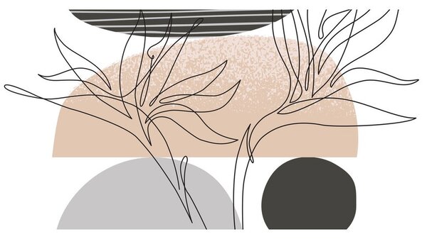 Obraz - Line art flowers N⁰2 (170x50 cm)