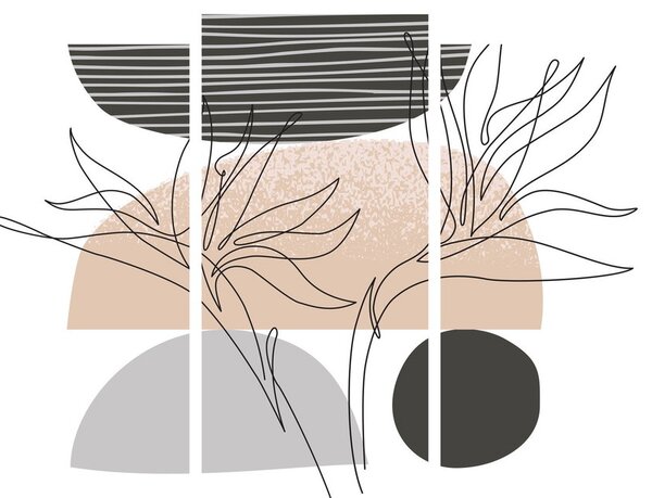 Obraz - Line art flowers N⁰2 (125x70 cm)