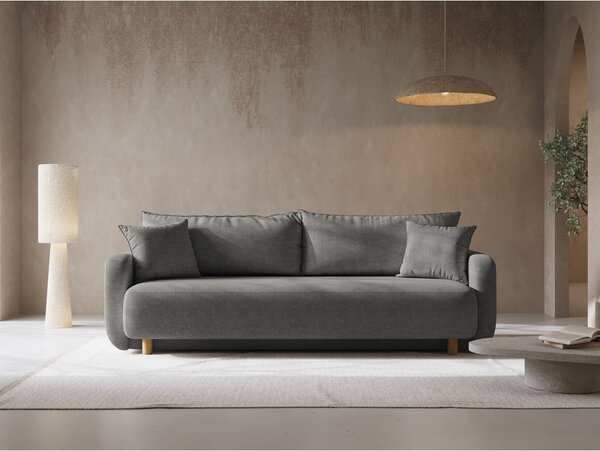 Szara rozkładana sofa ze schowkiem 231 cm Elen – Micadoni