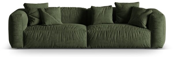 Zielona aksamitna sofa modułowa 320 cm Martina – Micadoni