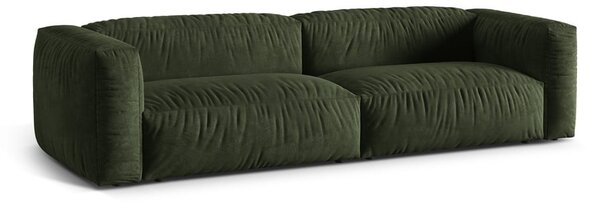 Zielona aksamitna sofa modułowa 320 cm Martina – Micadoni