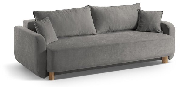 Szara rozkładana sofa ze schowkiem 231 cm Elen – Micadoni