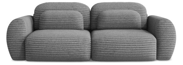 Ciemnoszara sztruksowa rozkładana sofa ze schowkiem 266 cm Kini – Makamii